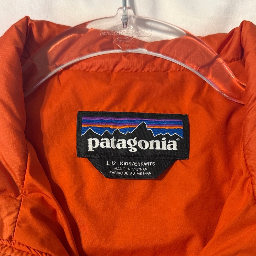 Patagonia Kids L Bright Orange Puffer Jacket - Picture 4 of 4
